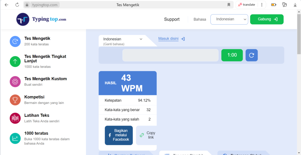 website terbaik untuk mengetik dengan cepat di komputer